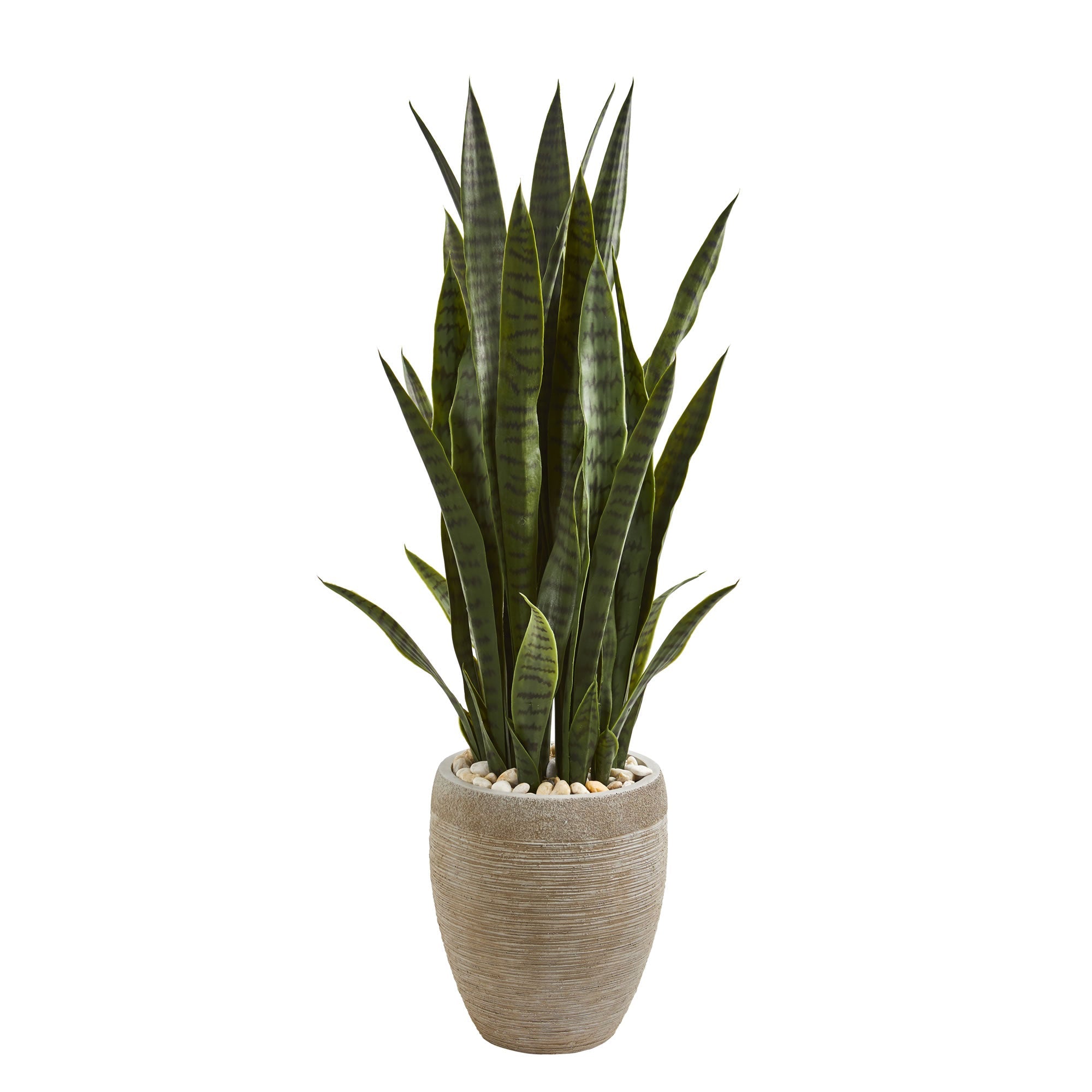 3.5' Sansevieria Artificial Plant in Sand Colored Planter