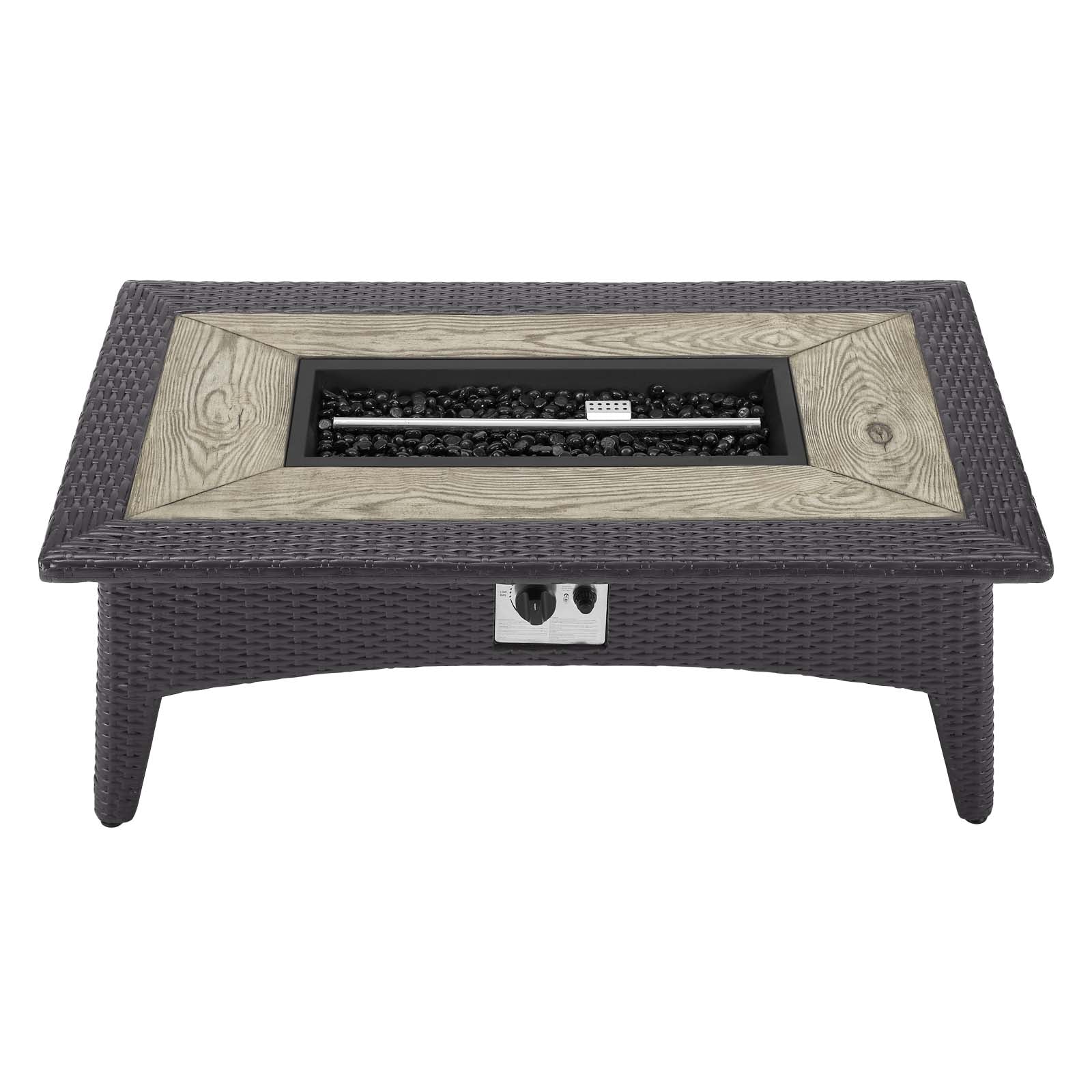Splendor 43.5" Rectangle Outdoor Patio Fire Pit Table by Modway