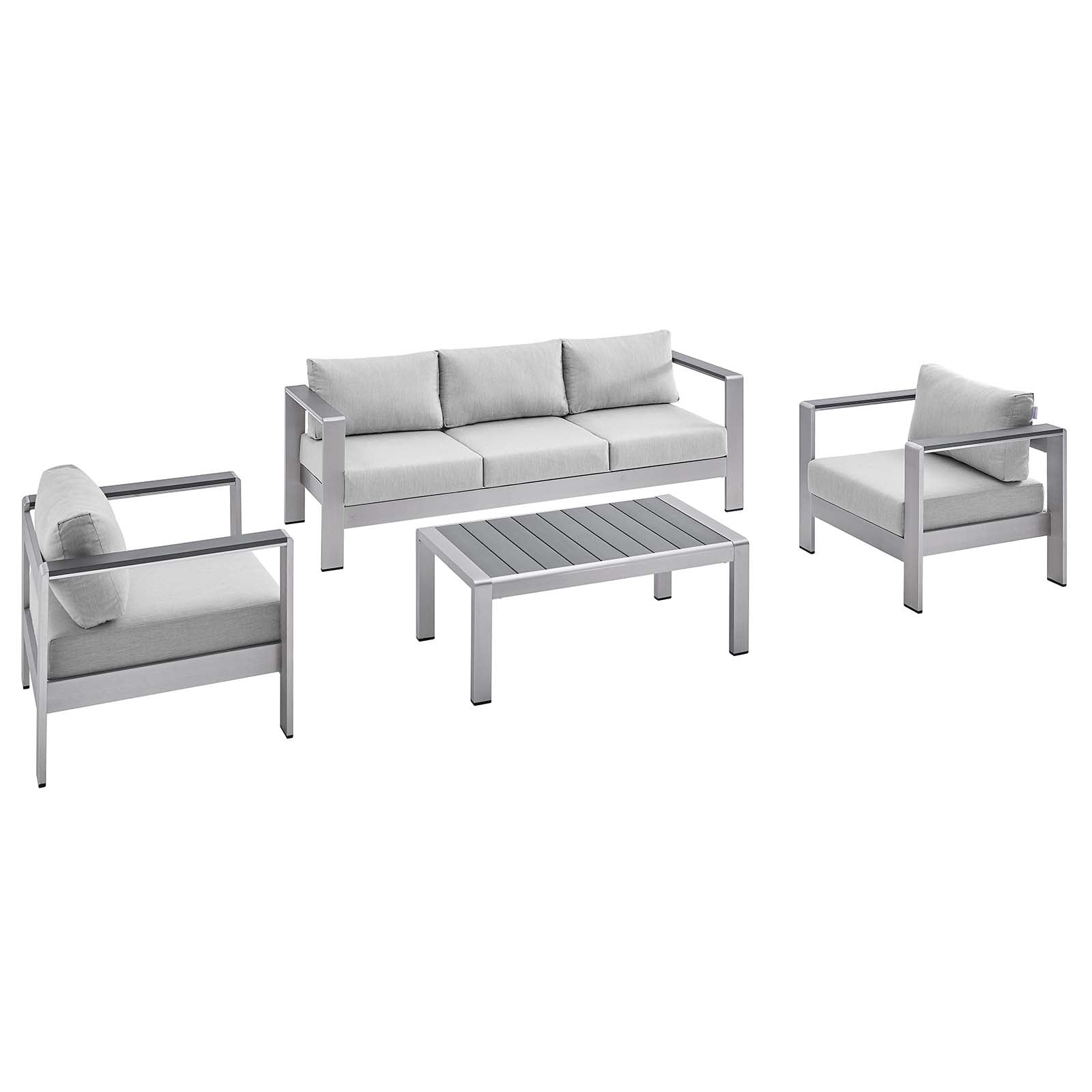 Shore 4 Piece Sunbrella¨ Fabric Outdoor Patio Aluminum Set by Modway