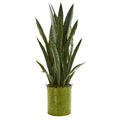 39' Sansevieria Artificial Plant in Metal Planter
