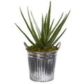 25"  Aloe Artificial Plant in Vintage Metal Bucket