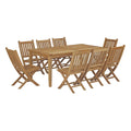 Marina 9 Piece Outdoor Patio Teak Dining Set by Modway