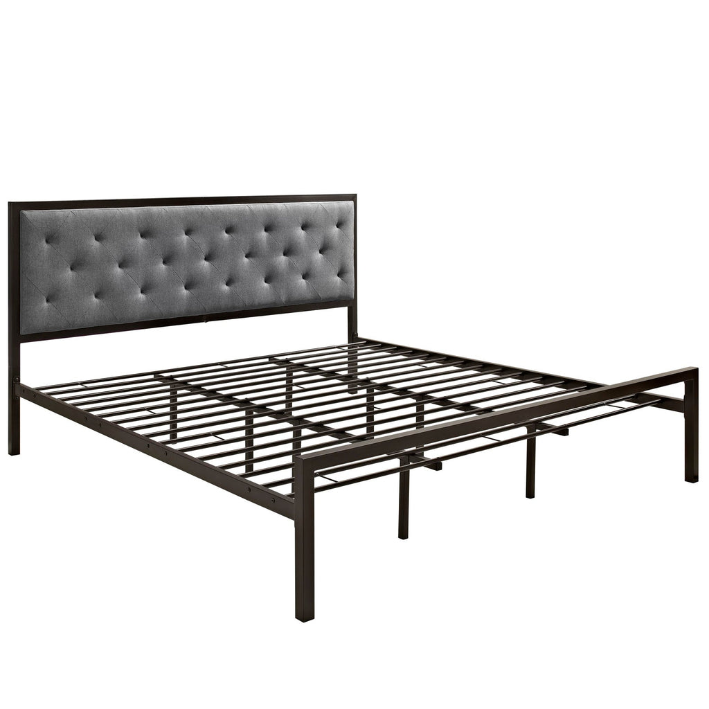 Mia Fabric King Bed by Modway
