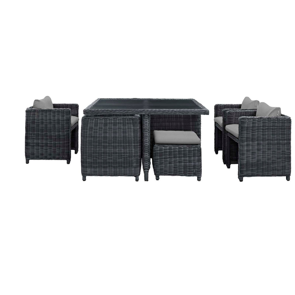 Summon 9 Piece Outdoor Patio Sunbrella¨ Dining Set by Modway