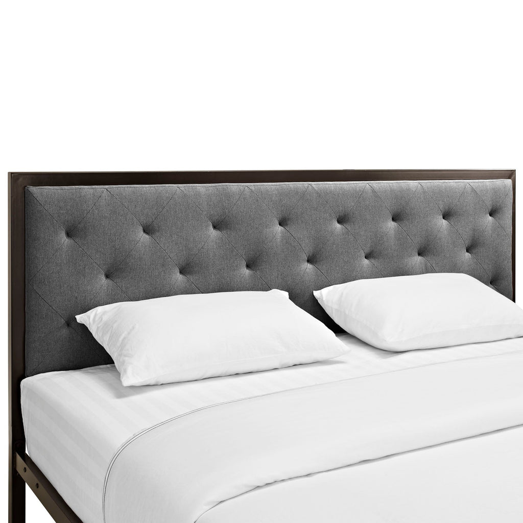 Mia Fabric King Bed by Modway