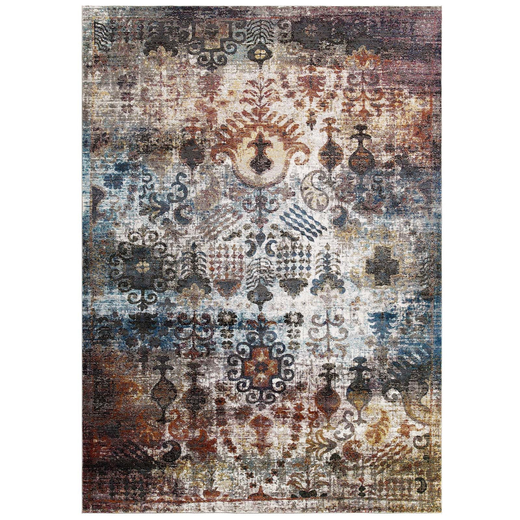 Success Tahira Transitional Distressed Vintage Floral Moroccan Trellis 5x8 Area Rug by Modway