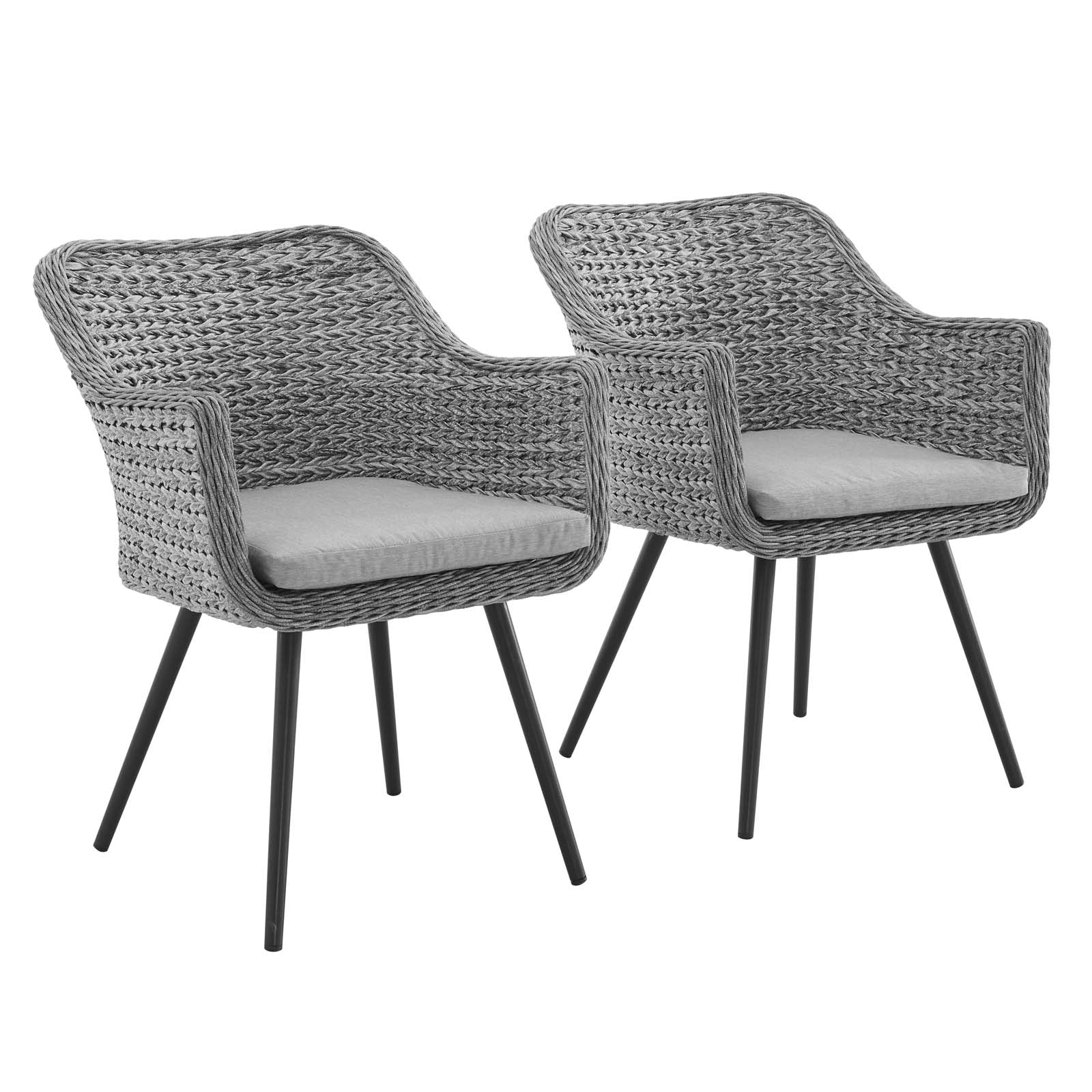 Endeavor Outdoor Patio Wicker Rattan Dining Armchair Set of 2 by Modway