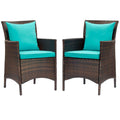 Conduit Outdoor Patio Wicker Rattan Dining Armchair Set of 2 by Modway