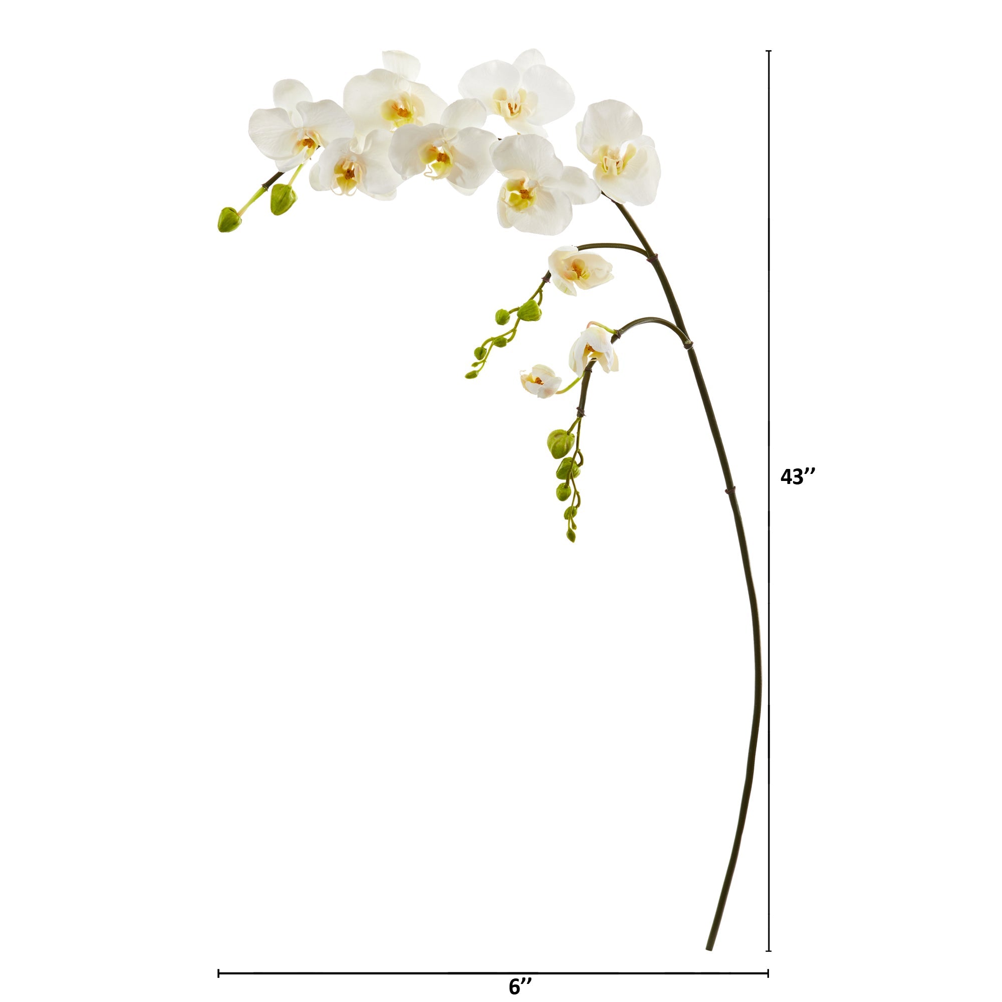 43" Phalaenopsis Orchid Artificial Flower (Set of 6)