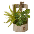 12"  Clover and Fern Artificial Plant in Faucet Planter