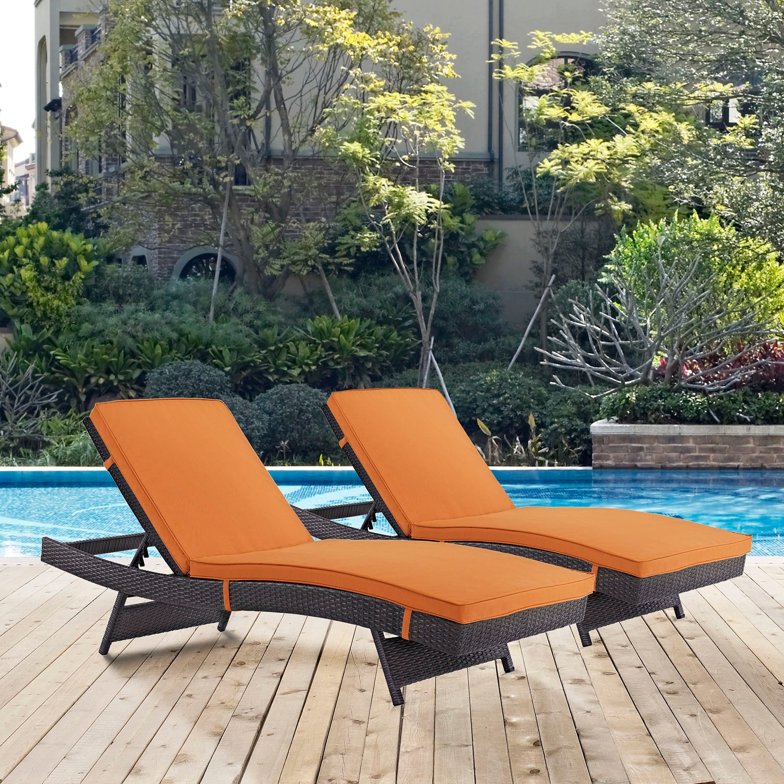 Convene Outdoor Patio Chaise Set of 2 by Modway
