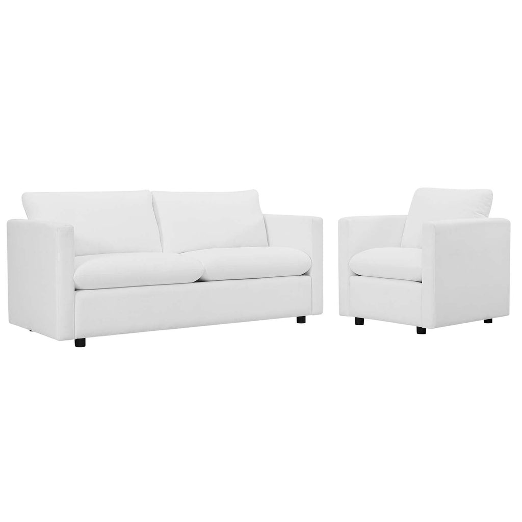 Activate Upholstered Fabric Sofa and Armchair Set by Modway