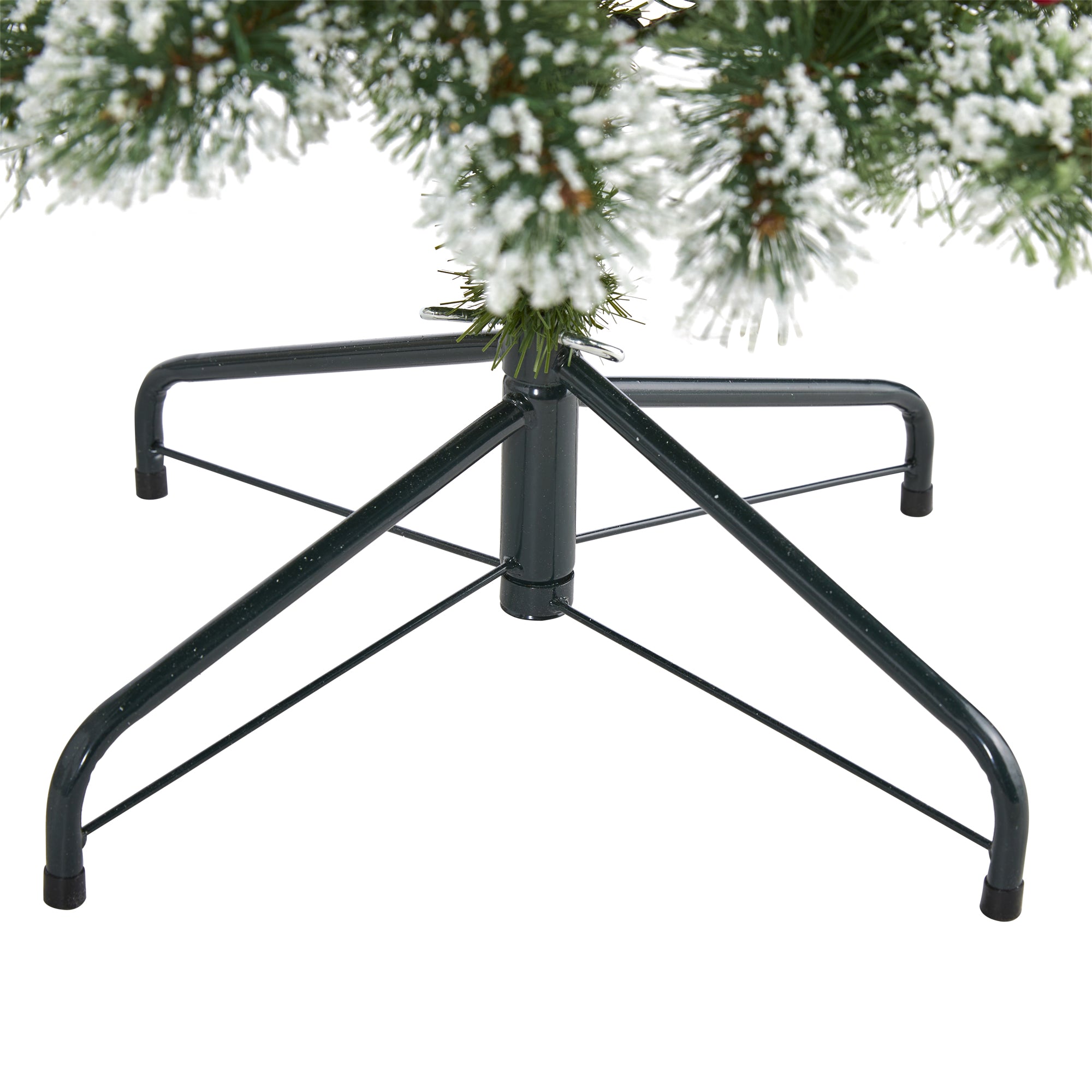 4' Frosted Swiss Pine Artificial Christmas Tree w/ 100 Clear LED Lights & Berrie