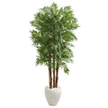6' Parlour Artificial Palm Tree in White Planter