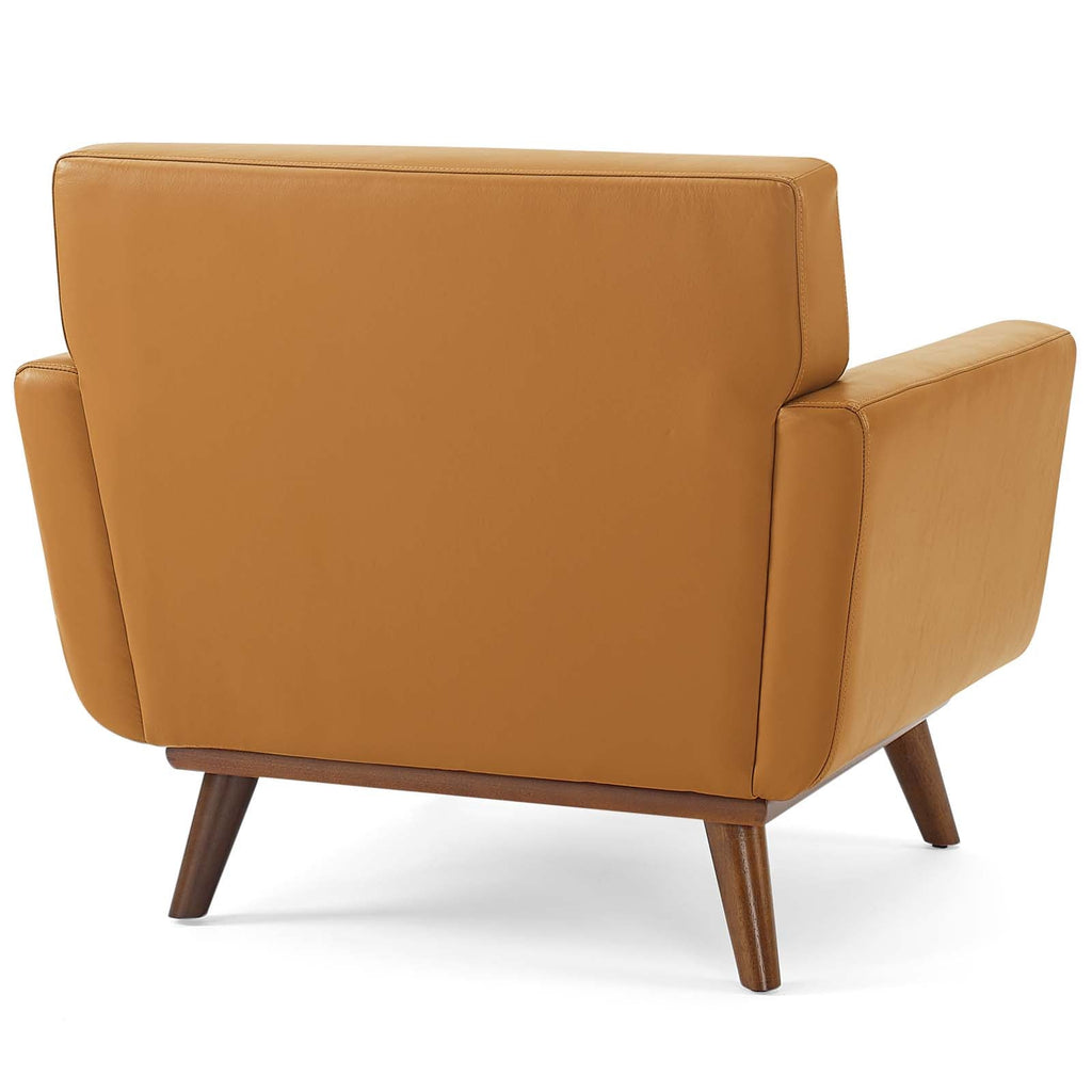 Engage Top-Grain Leather Living Room Lounge Accent Armchair by Modway