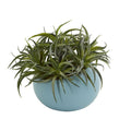 9" Succulent Artificial Plant in Blue Planter
