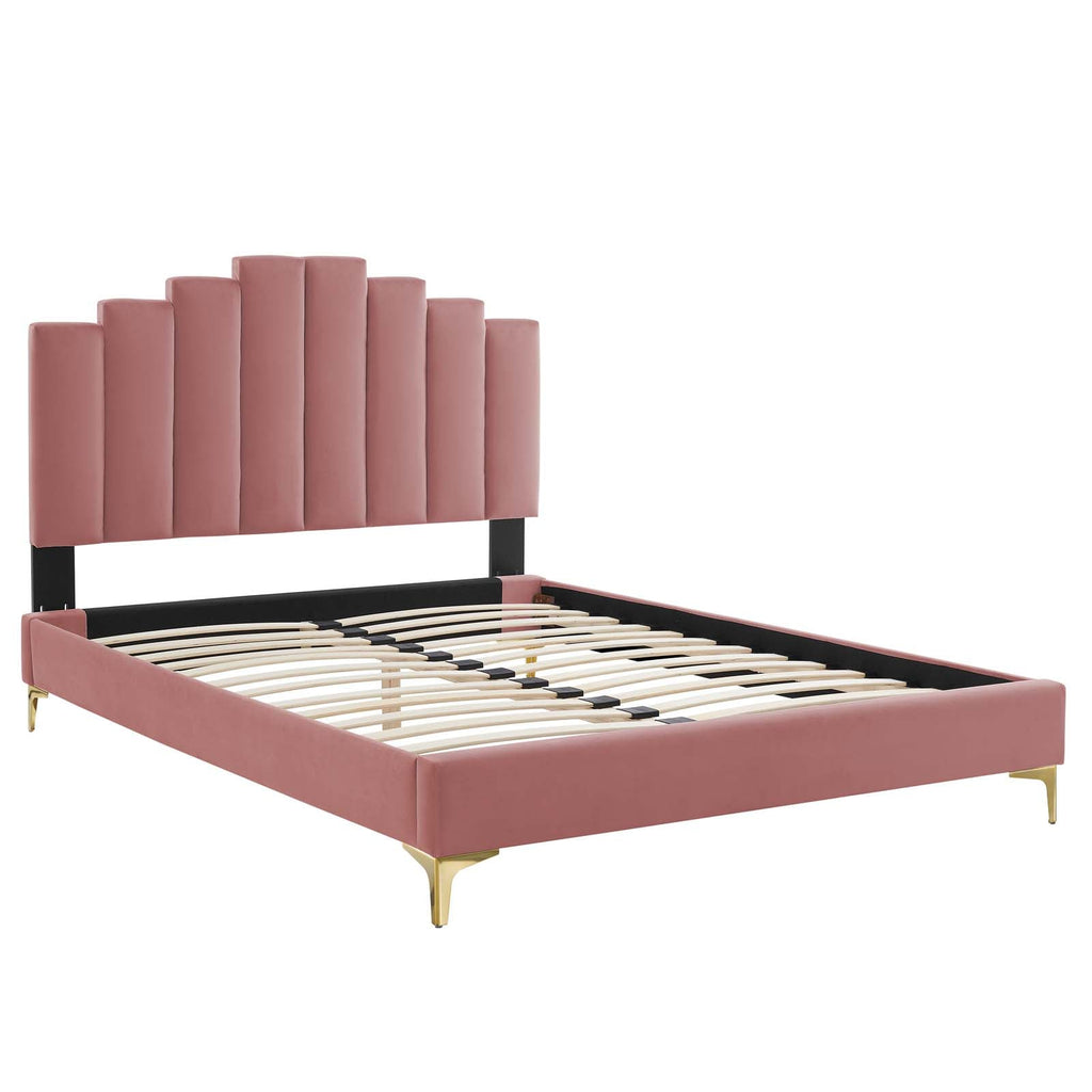 Elise Performance Velvet Twin Platform Bed by Modway