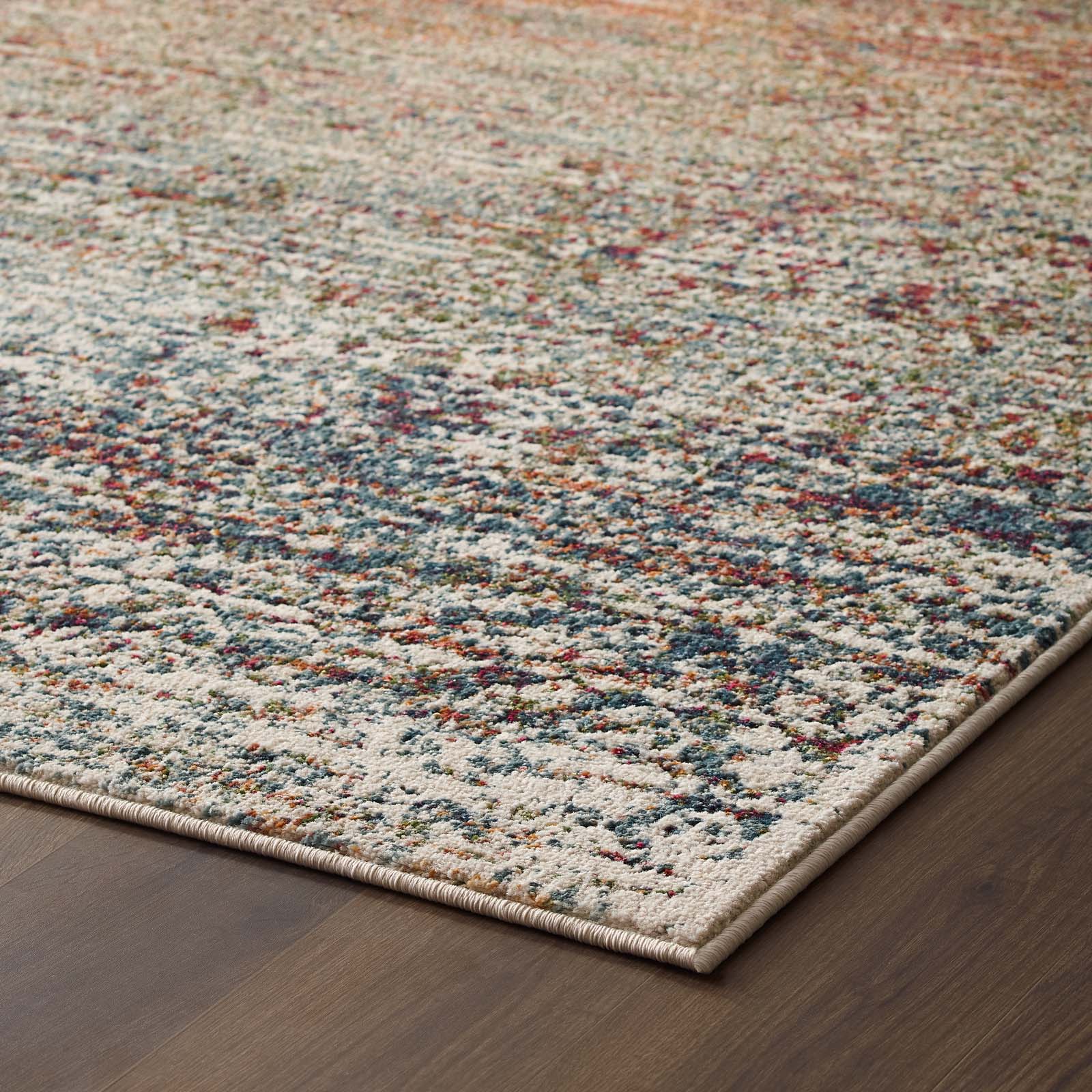 Tribute Jacinda Rustic Distressed Vintage Lattice 5x8 Area Rug by Modway