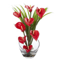 15.5"  Calla Lily and Grass Artificial Arrangement in Vase