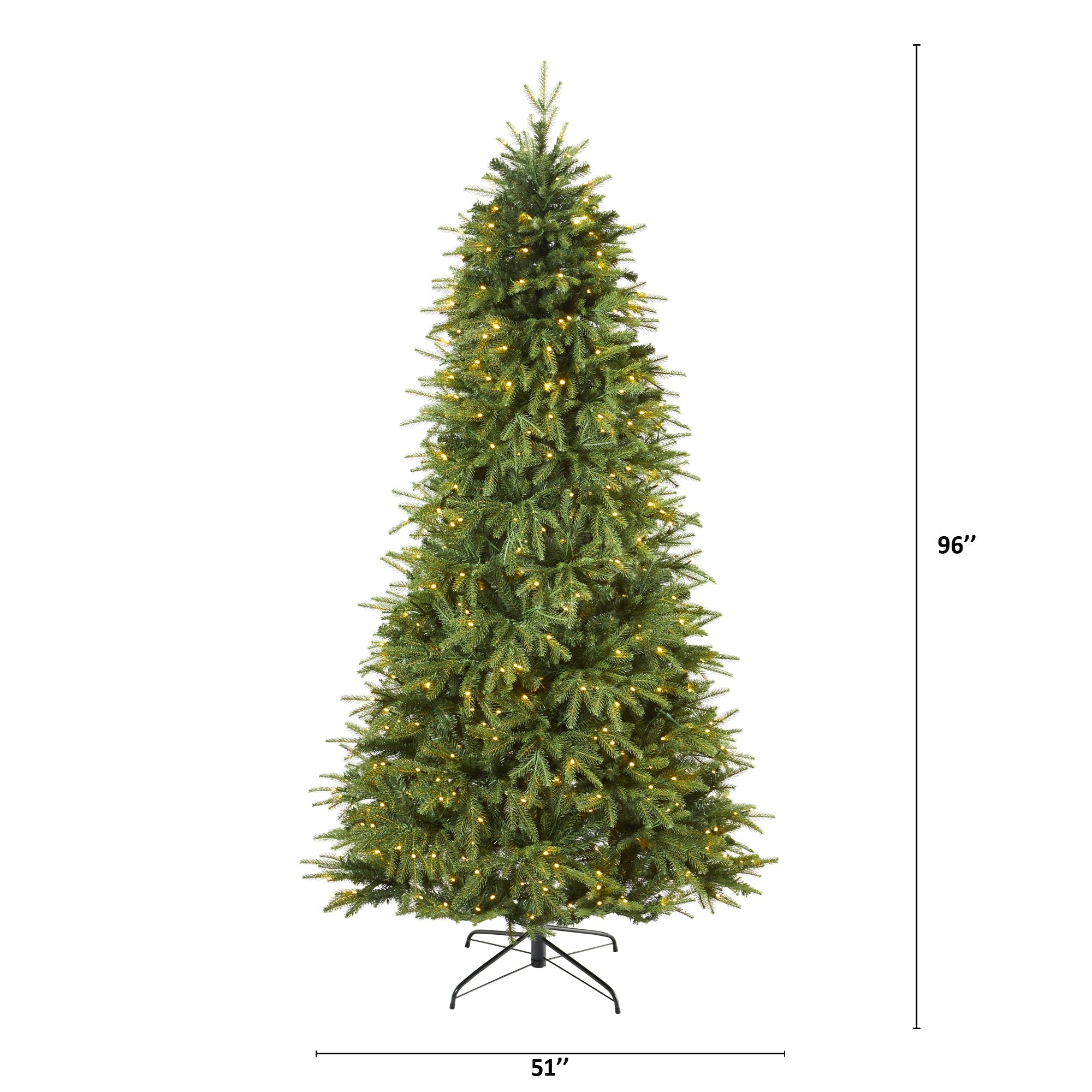 8' Vancouver Fir 'Natural Look' Artificial Christmas Tree w/ 700 Clear LED Light
