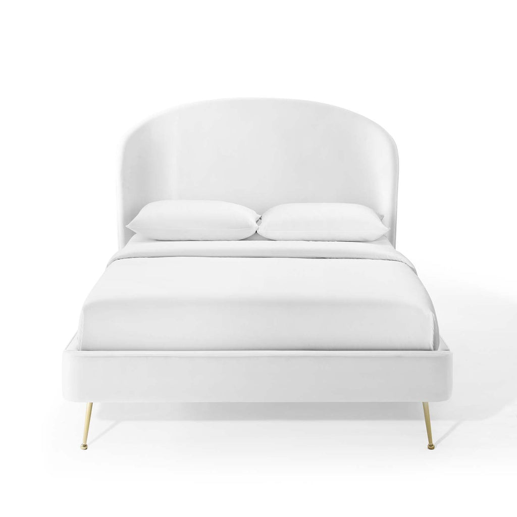 Mira Upholstered Performance Velvet Queen Platform Bed by Modway