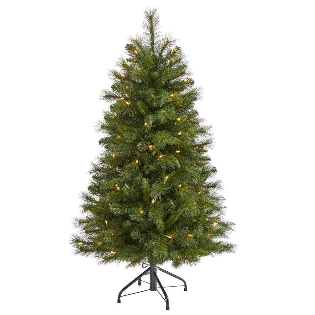 4' West Virginia Mountain Pine Artificial Christmas Tree w/ 100 Clear Lights