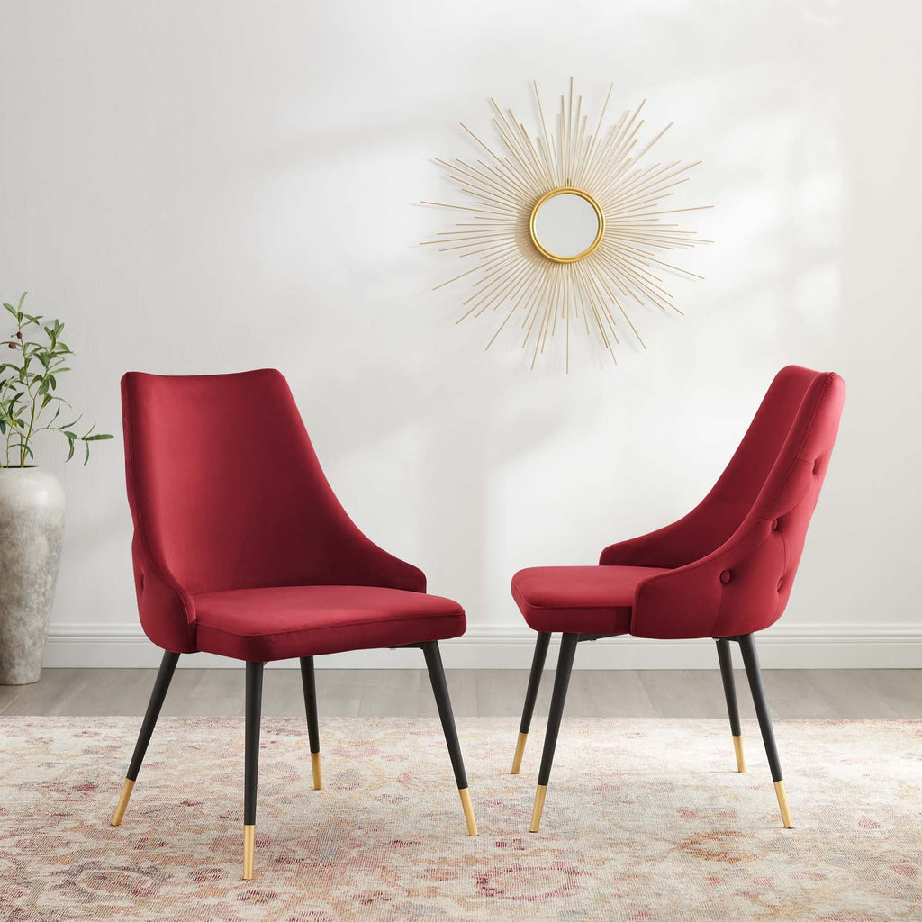 Adorn Performance Velvet Dining Side Chair Set of 2 by Modway
