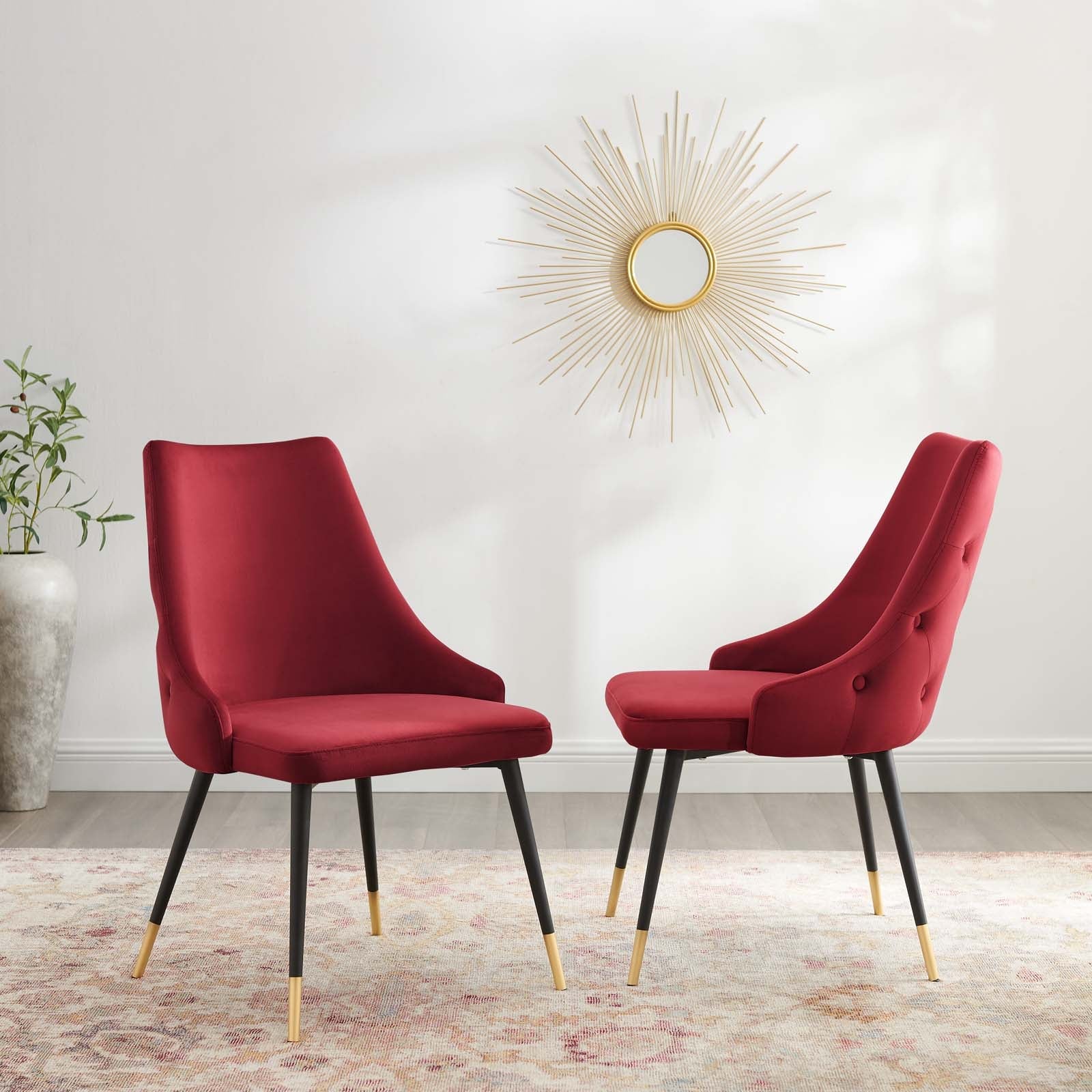 Adorn Performance Velvet Dining Side Chair Set of 2 by Modway