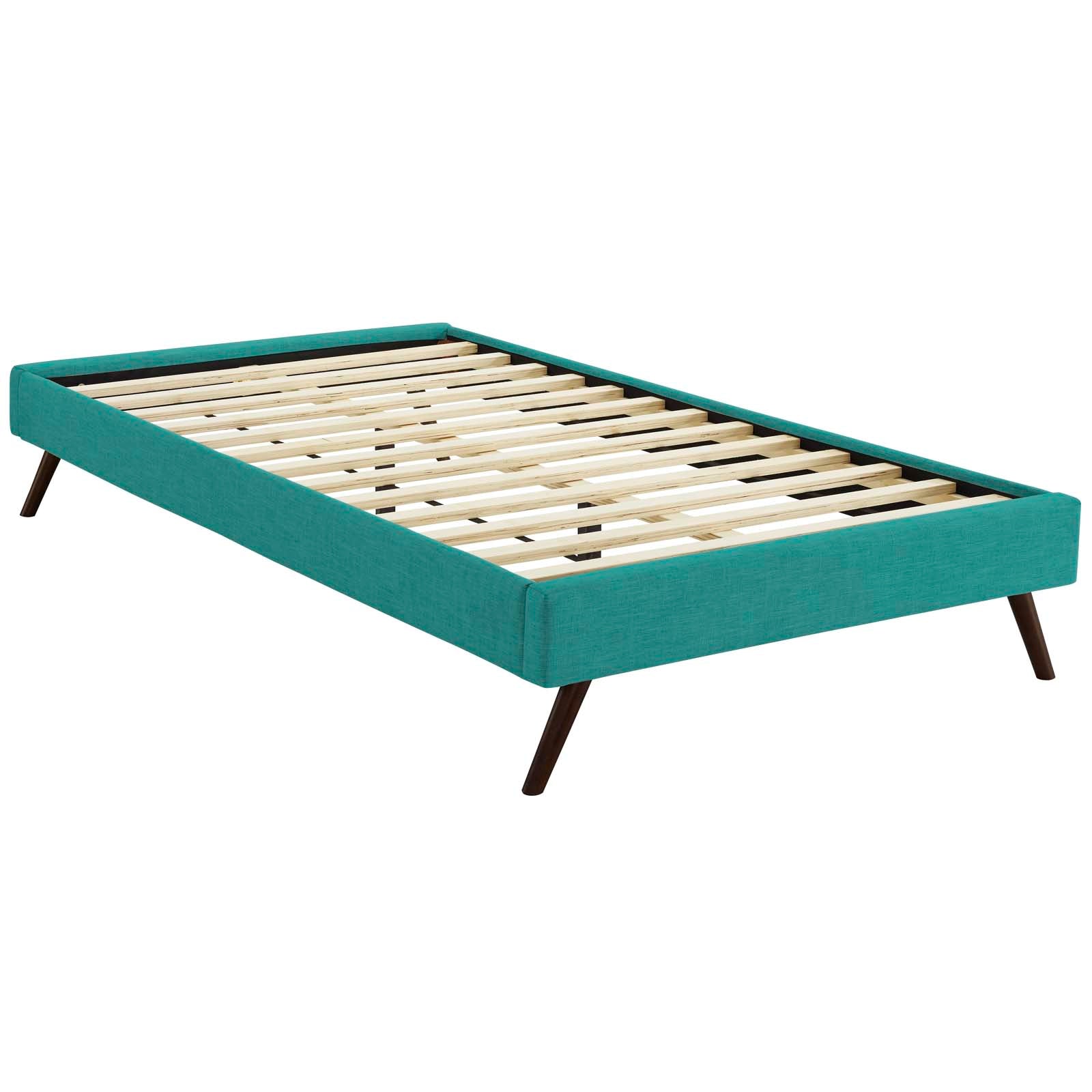 Loryn Fabric Twin Bed Frame with Round Splayed Legs by Modway