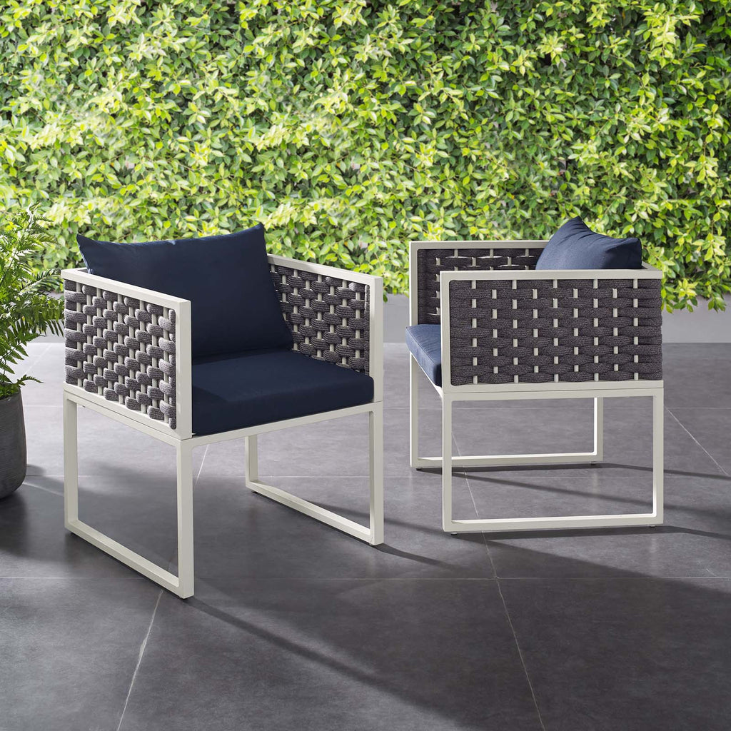 Stance Outdoor Patio Aluminum Dining Armchair Set of 2 by Modway