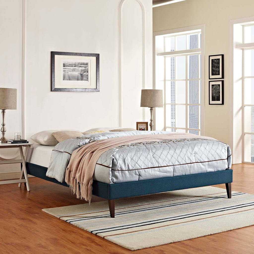 Tessie Fabric Full Bed Frame with Squared Tapered Legs by Modway