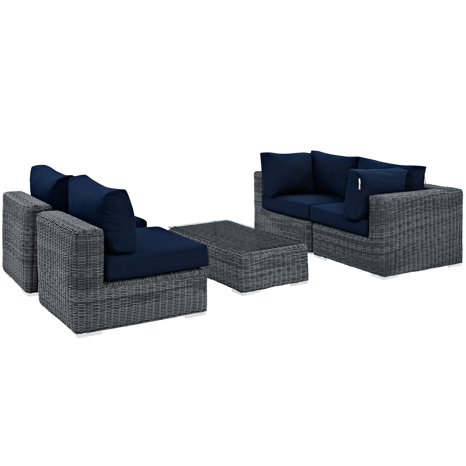 Summon 5 Piece Outdoor Patio Sunbrella¨ Sectional Set by Modway