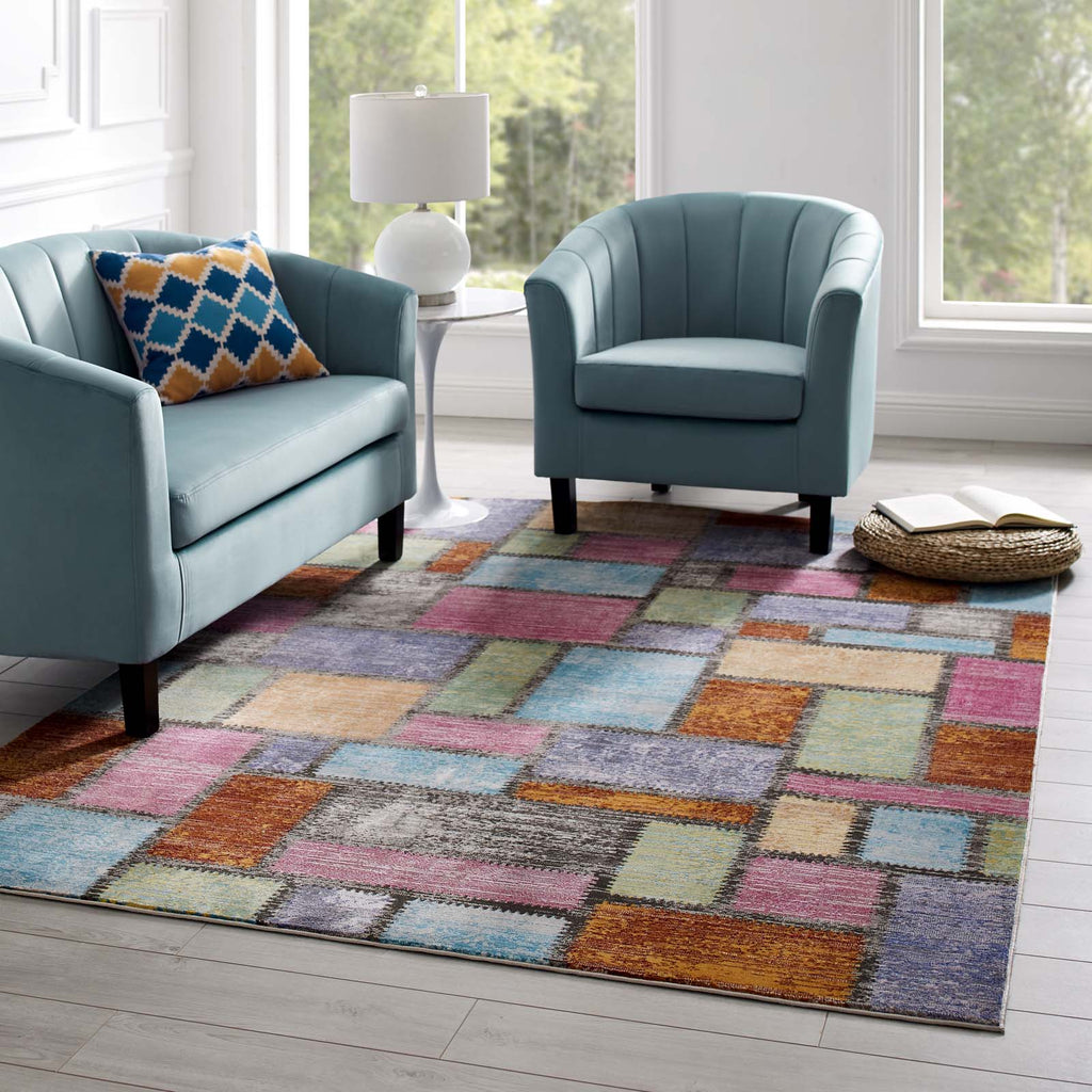 Success Nyssa Abstract Geometric Mosaic 5x8 Area Rug by Modway