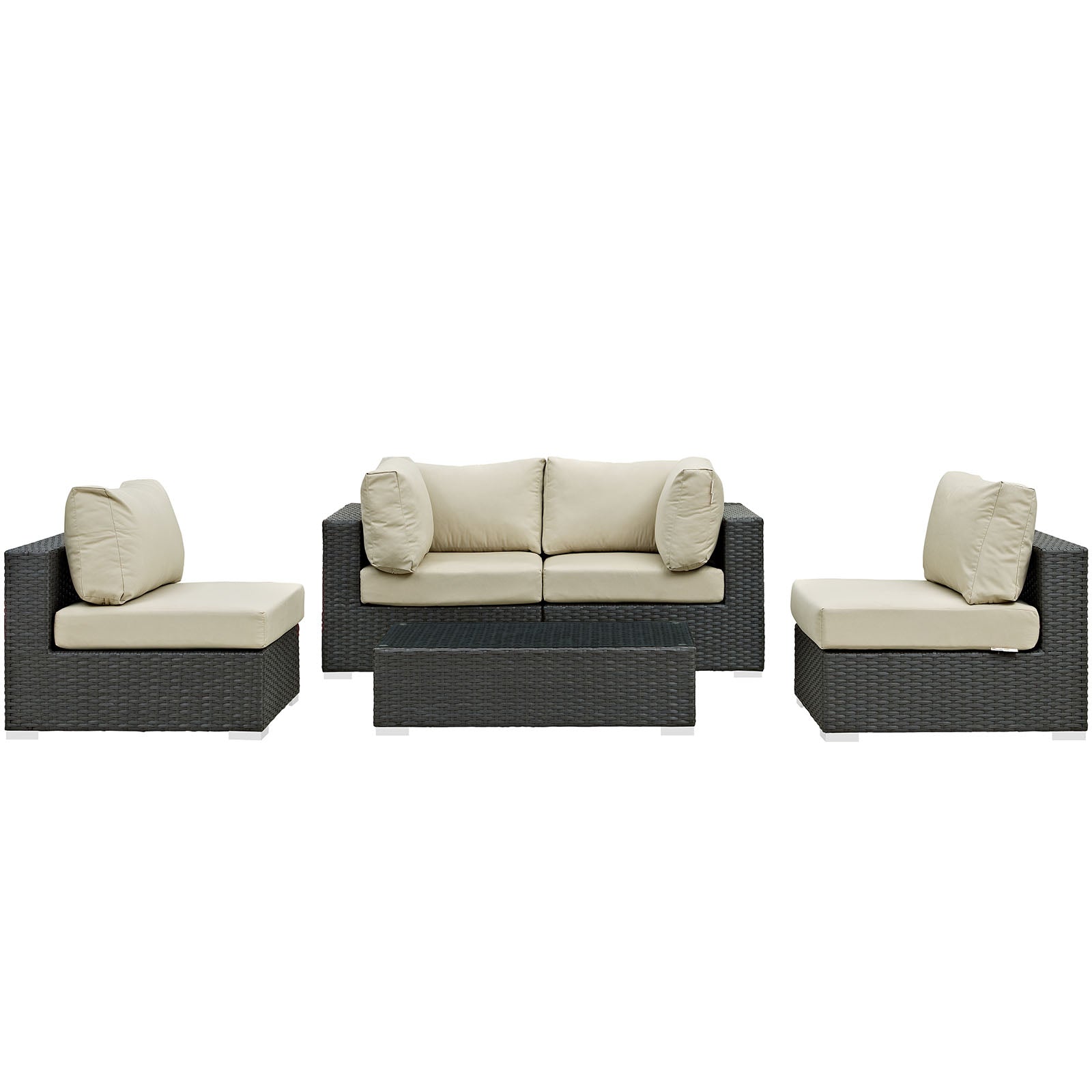 Sojourn 5 Piece Outdoor Patio Sunbrella¨ Sectional Set by Modway