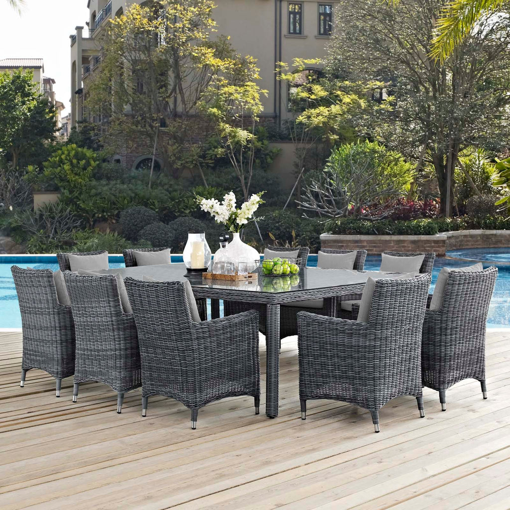 Summon 11 Piece Outdoor Patio Sunbrella¨ Dining Set by Modway