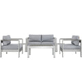 Shore 6 Piece Outdoor Patio Aluminum Sectional Sofa Set by Modway