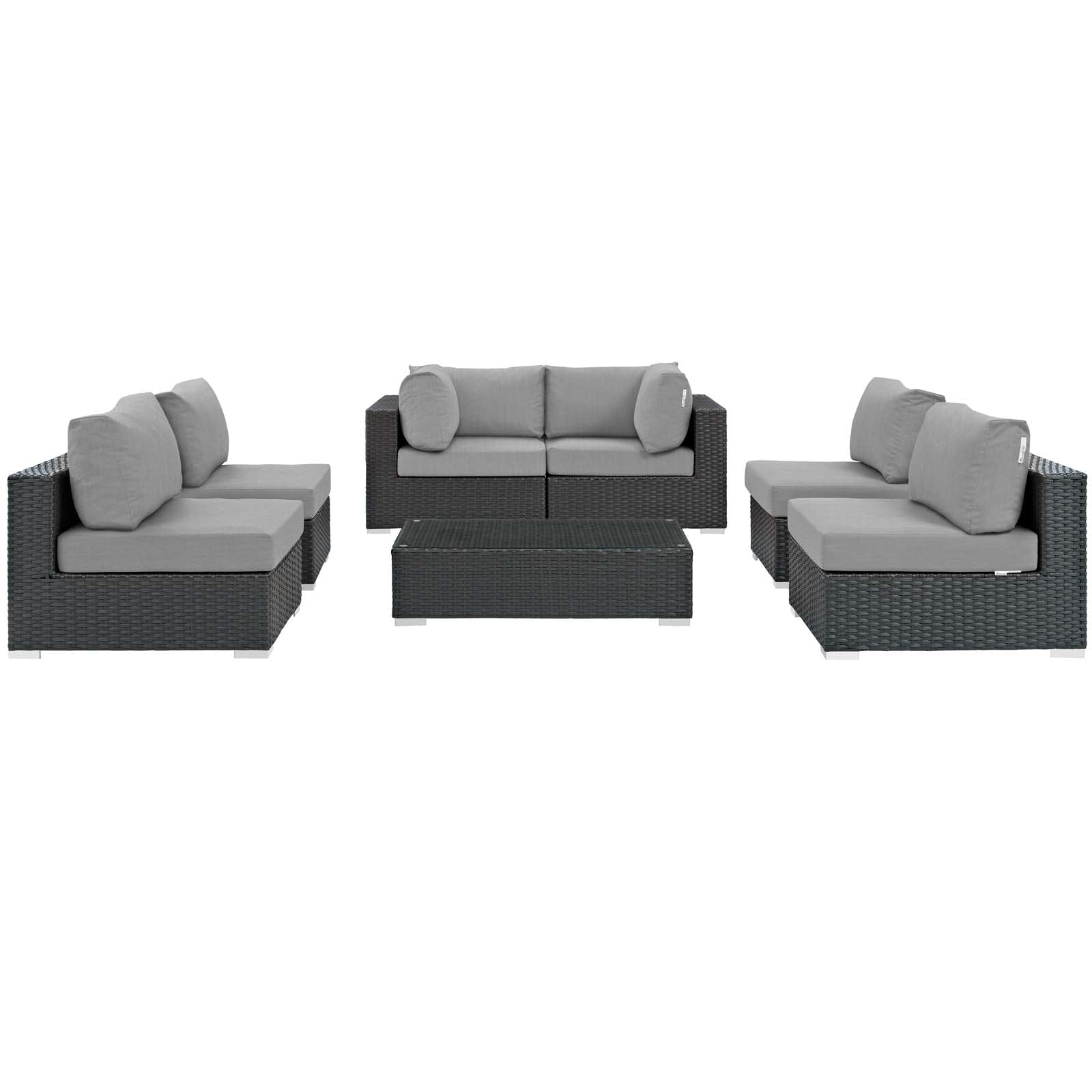 Sojourn 7 Piece Outdoor Patio Sunbrella¨ Sectional Set by Modway