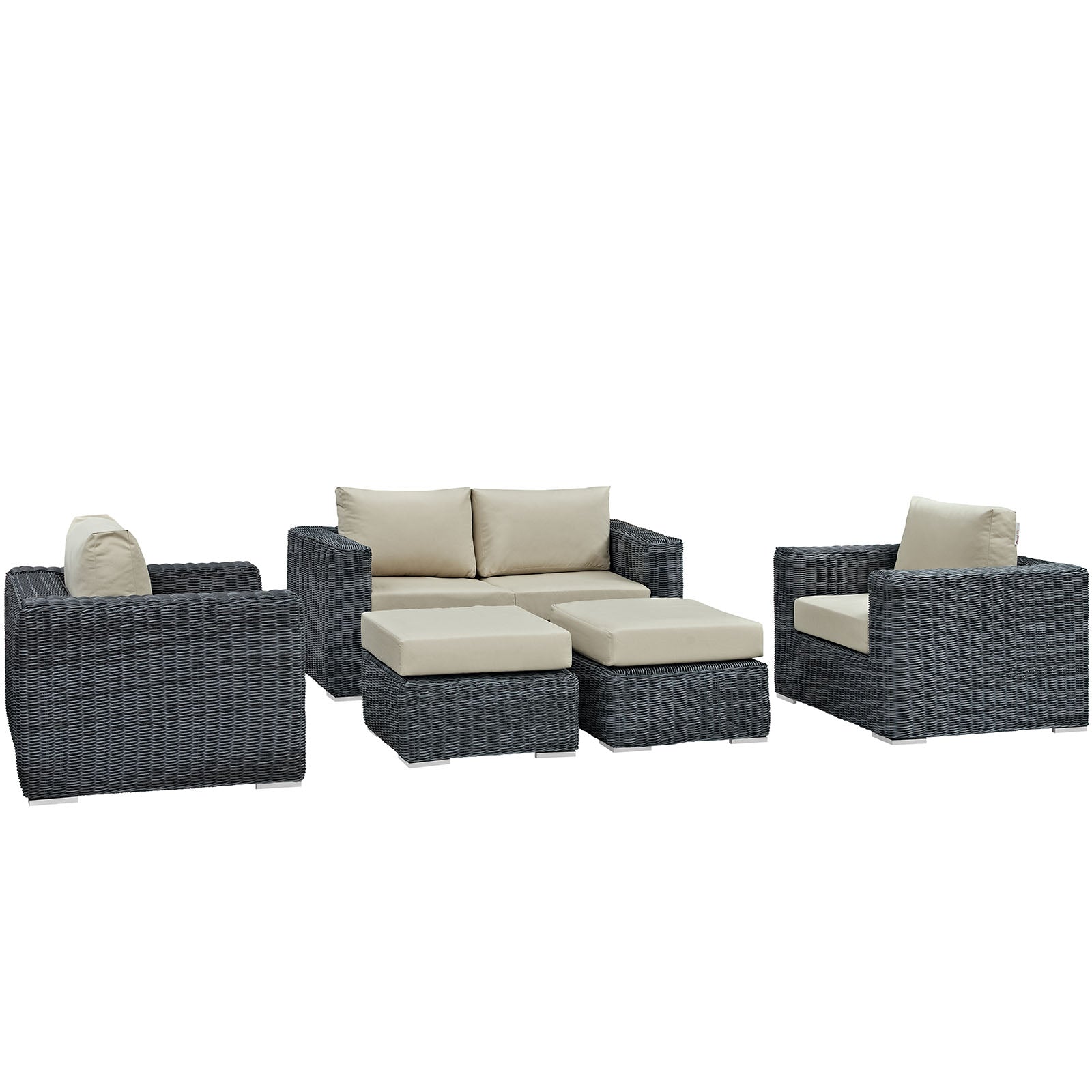 Summon 5 Piece Outdoor Patio Sunbrella¨ Sectional Set by Modway