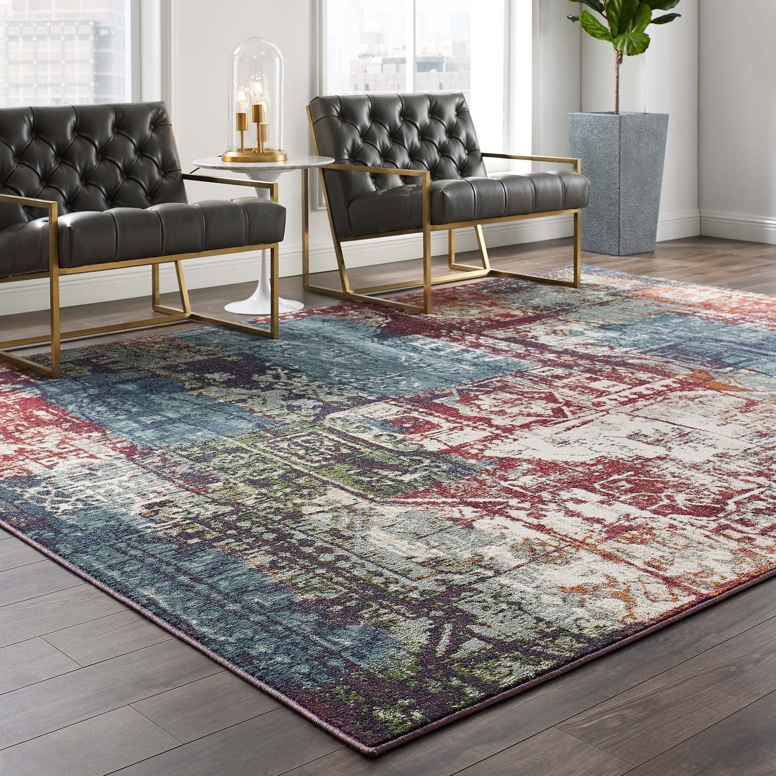 Tribute Elowen Contemporary Modern Vintage Mosaic 8x10 Area Rug by Modway