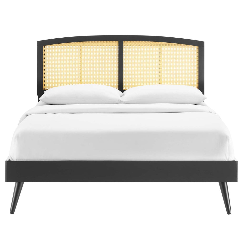 Sierra Cane and Wood Full Platform Bed With Splayed Legs by Modway