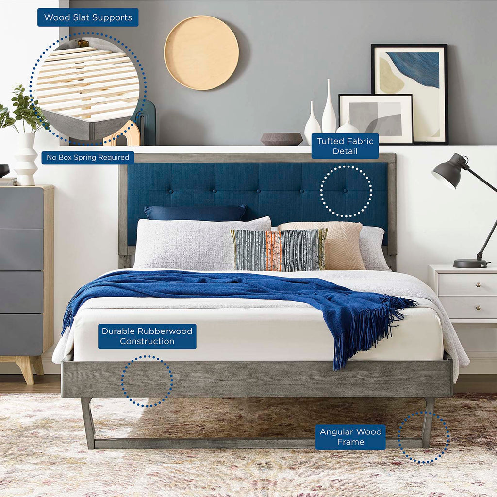 Willow Wood Queen Platform Bed With Angular Frame by Modway
