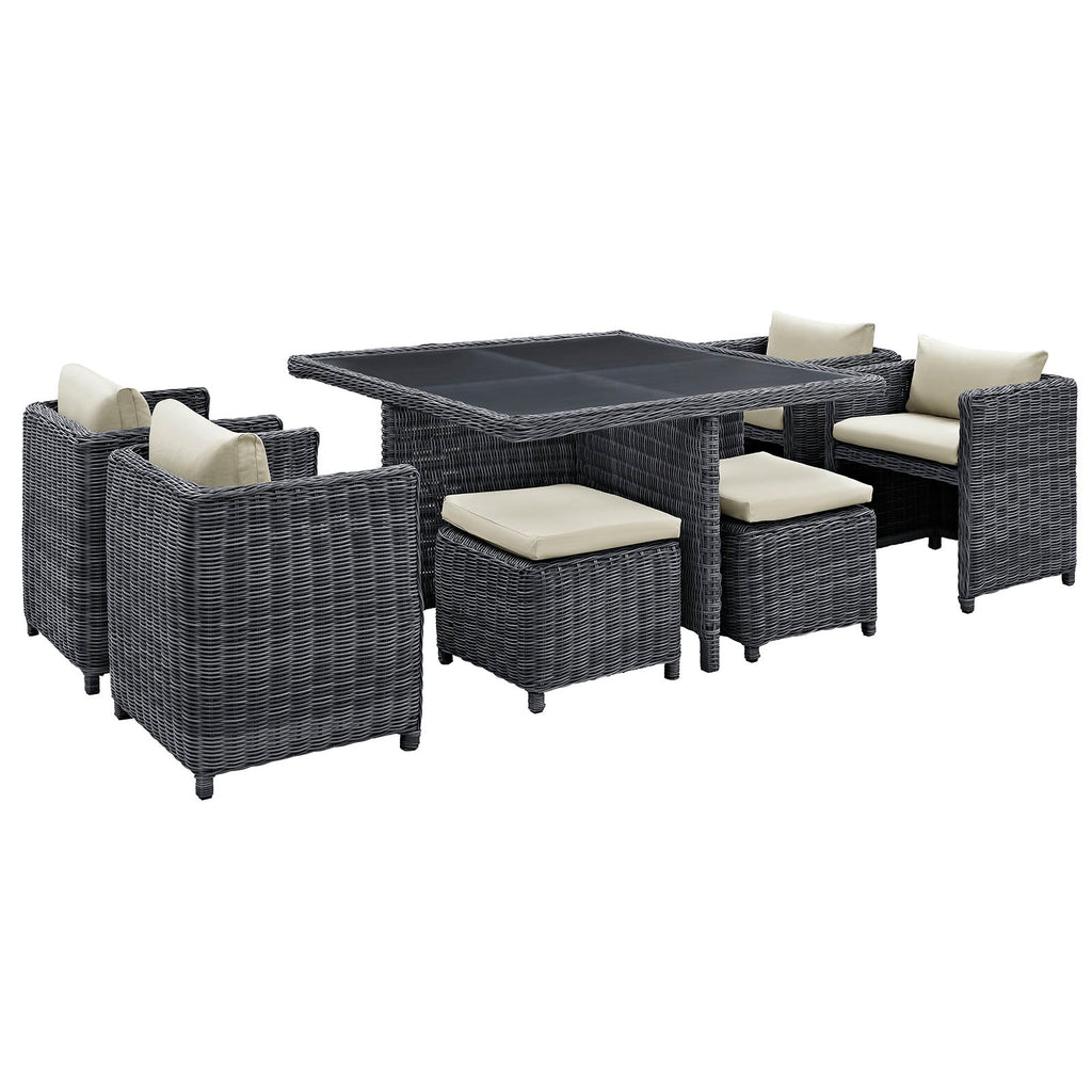 Summon 9 Piece Outdoor Patio Sunbrella¨ Dining Set by Modway