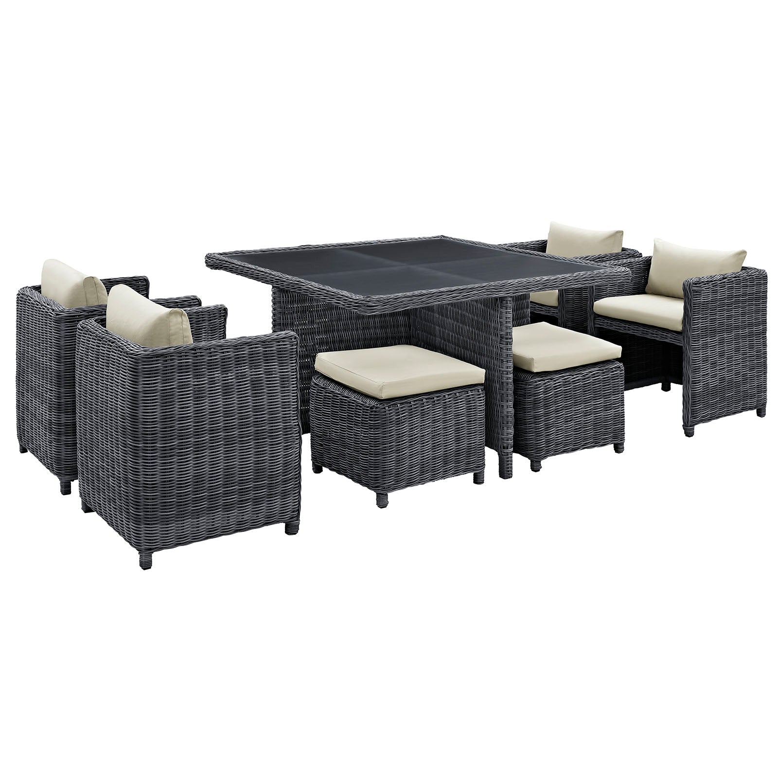 Summon 9 Piece Outdoor Patio Sunbrella¨ Dining Set by Modway