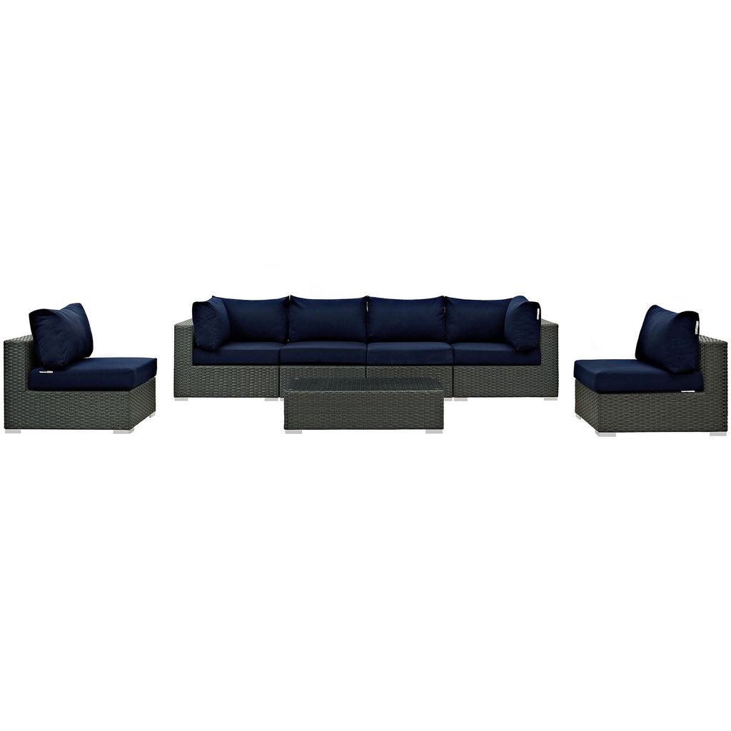 Sojourn 7 Piece Outdoor Patio Sunbrella¨ Sectional Set by Modway