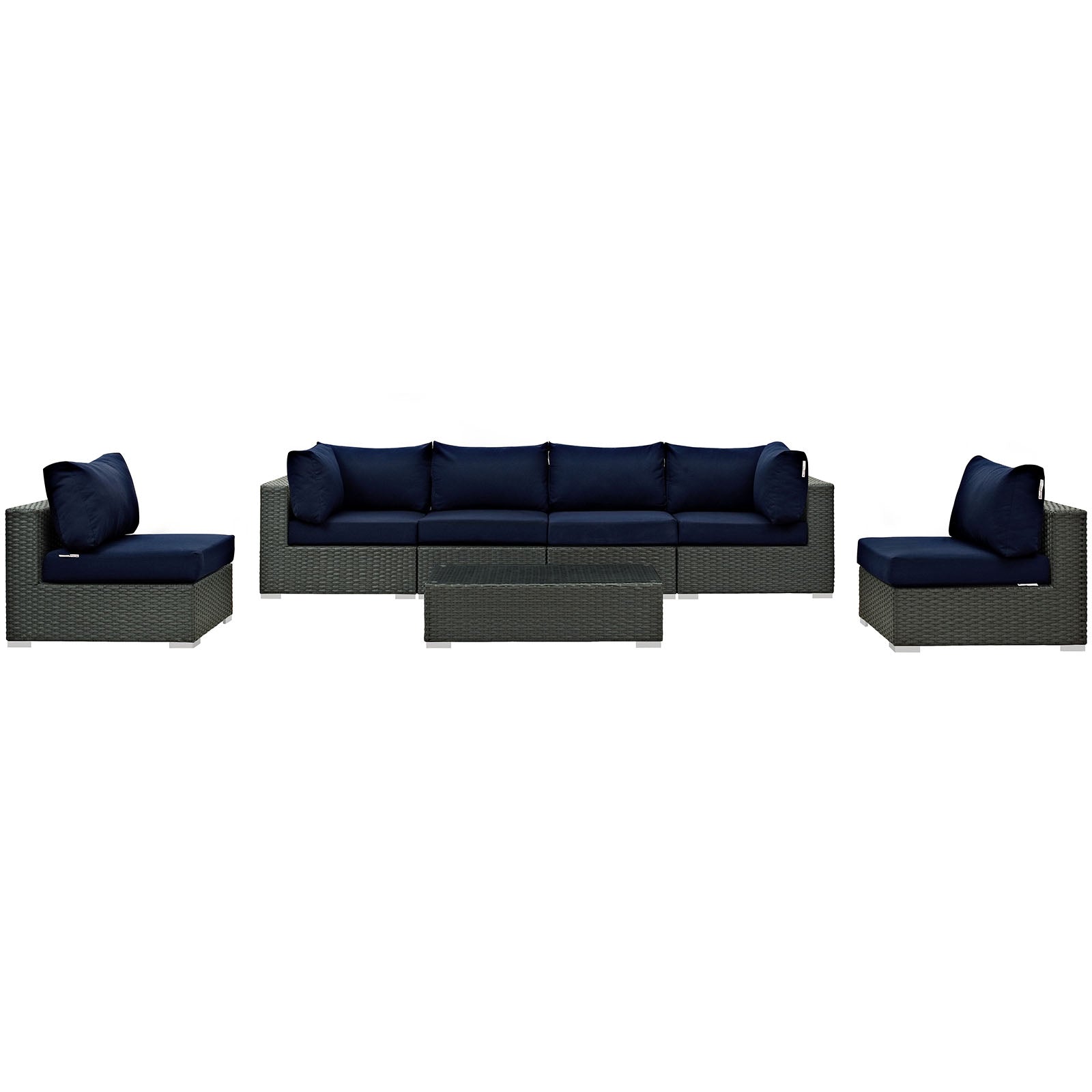 Sojourn 7 Piece Outdoor Patio Sunbrella¨ Sectional Set by Modway