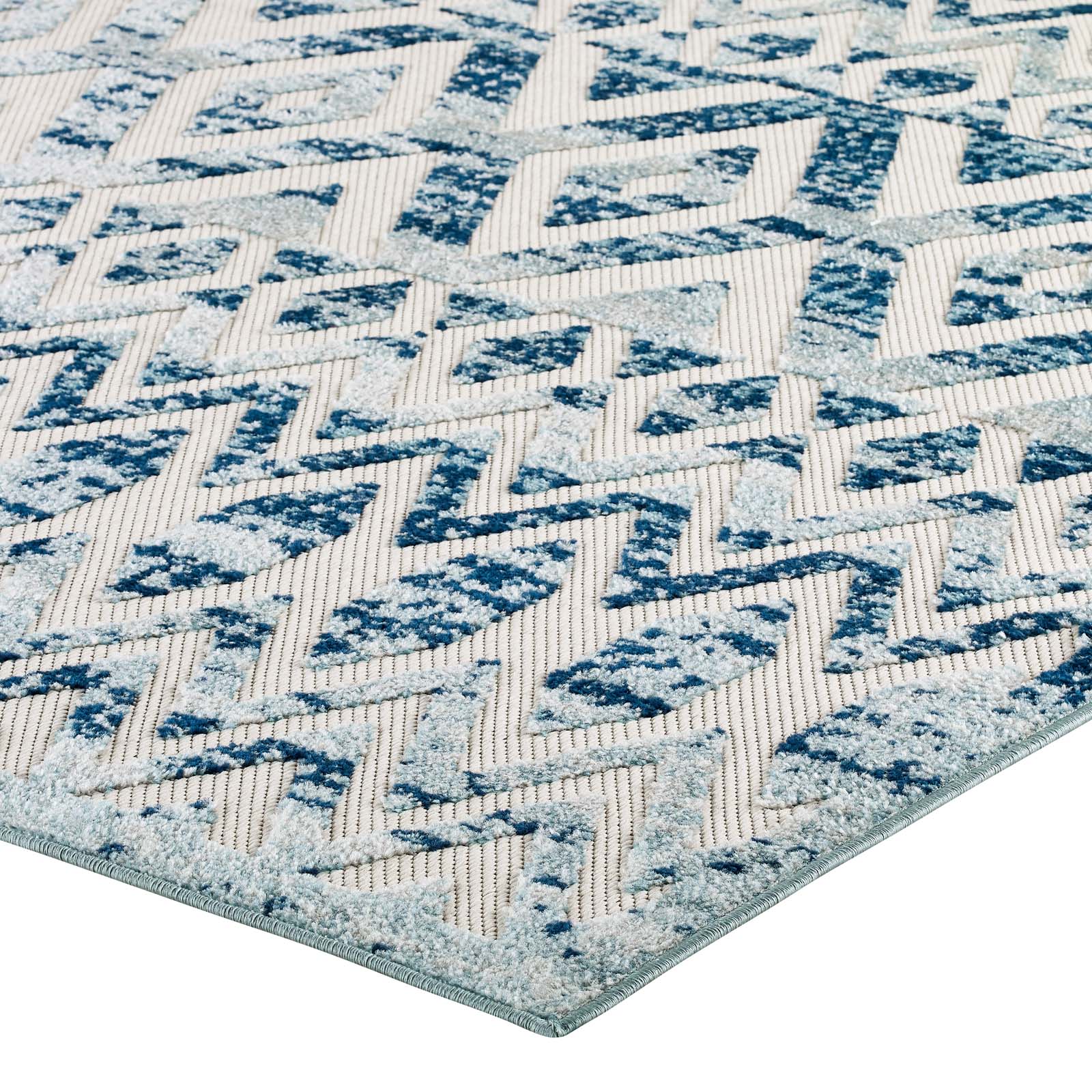 Reflect Tamako Diamond and Chevron Moroccan Trellis 5x8 Indoor / Outdoor Area Rug by Modway
