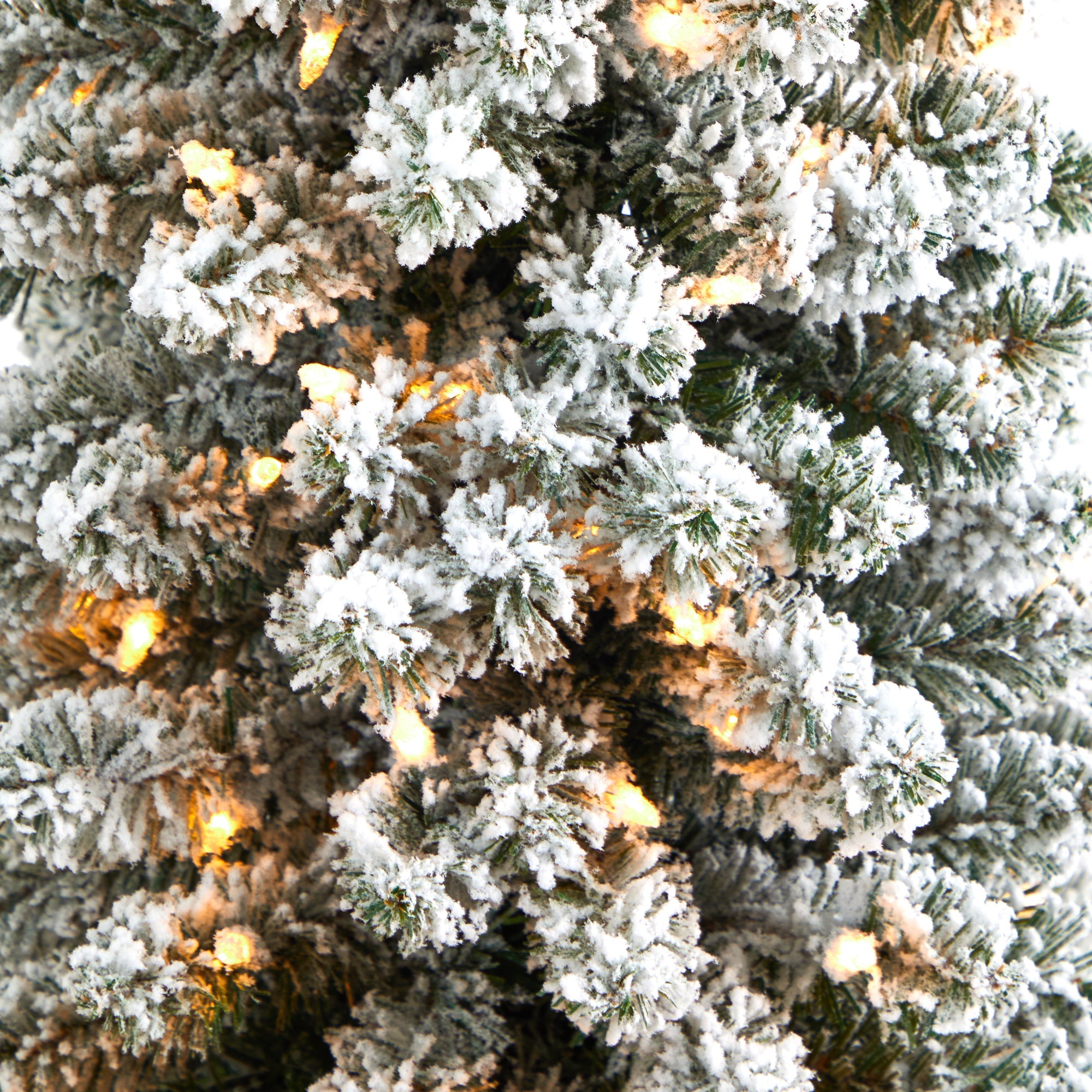 5.5' Flocked Pencil Artificial Christmas Tree w/ 200 Clear Lights