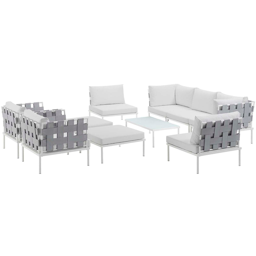 Harmony 10 Piece Outdoor Patio Aluminum Sectional Sofa Set by Modway
