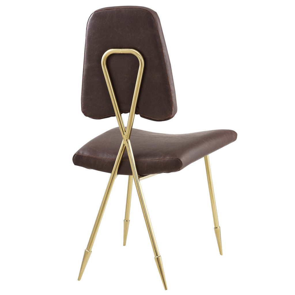 Ponder Antique Faux Leather Dining Side Chair by Modway