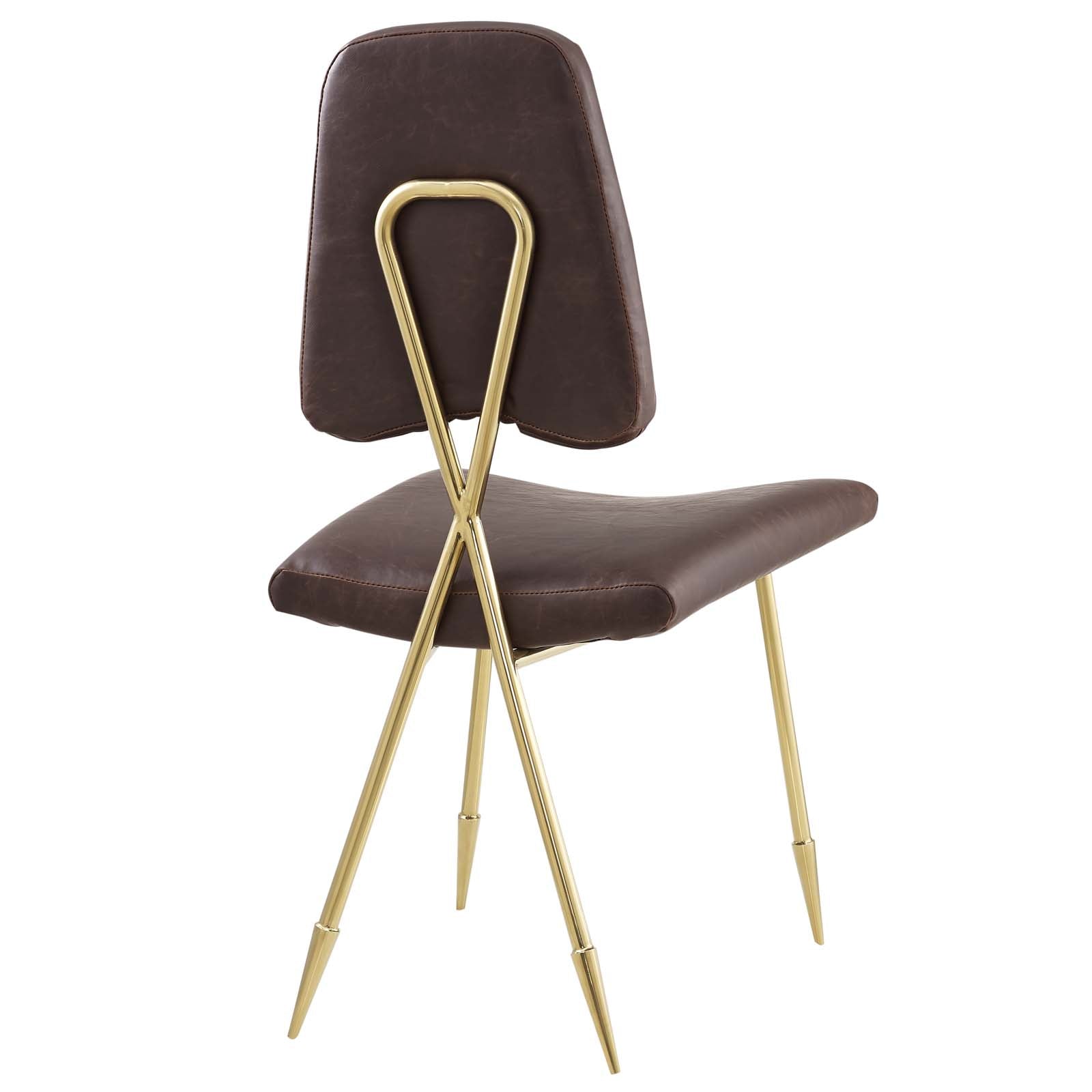 Ponder Antique Faux Leather Dining Side Chair by Modway